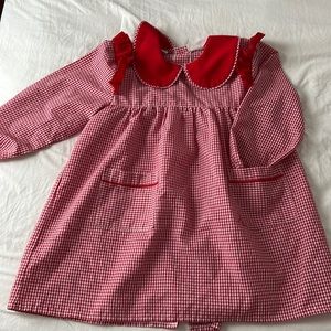 Vintage red plaid dress with Peter Pan collar